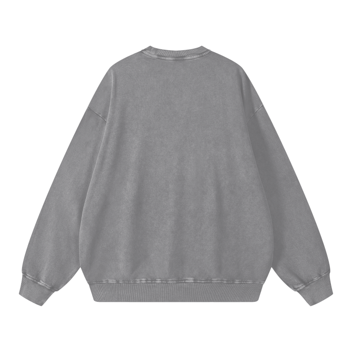Jester Logo & Slogan Acid Wash Oversize Sweatshirt - 360 GSM