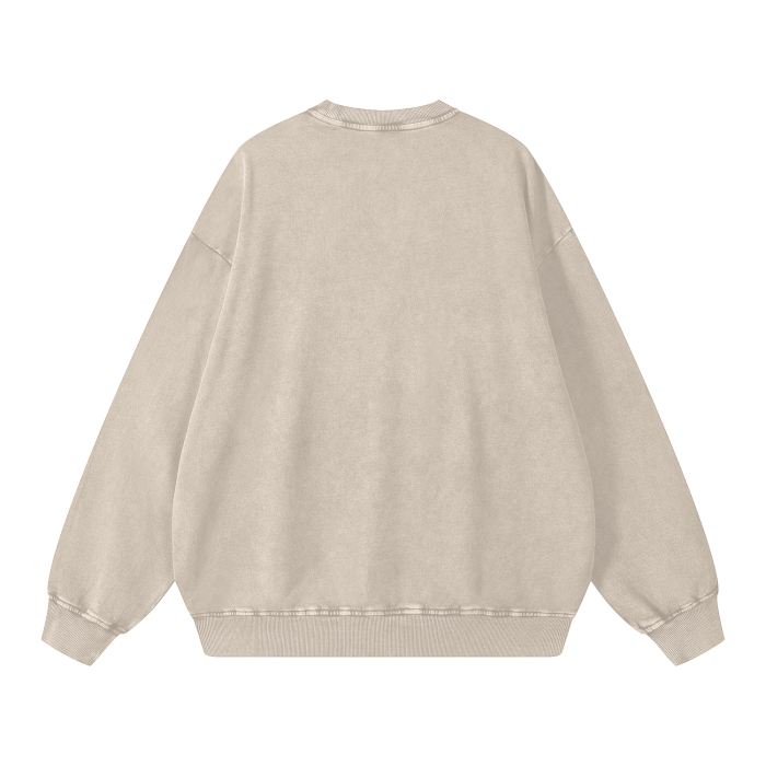 Jester Logo & Slogan Acid Wash Oversize Sweatshirt - 360 GSM