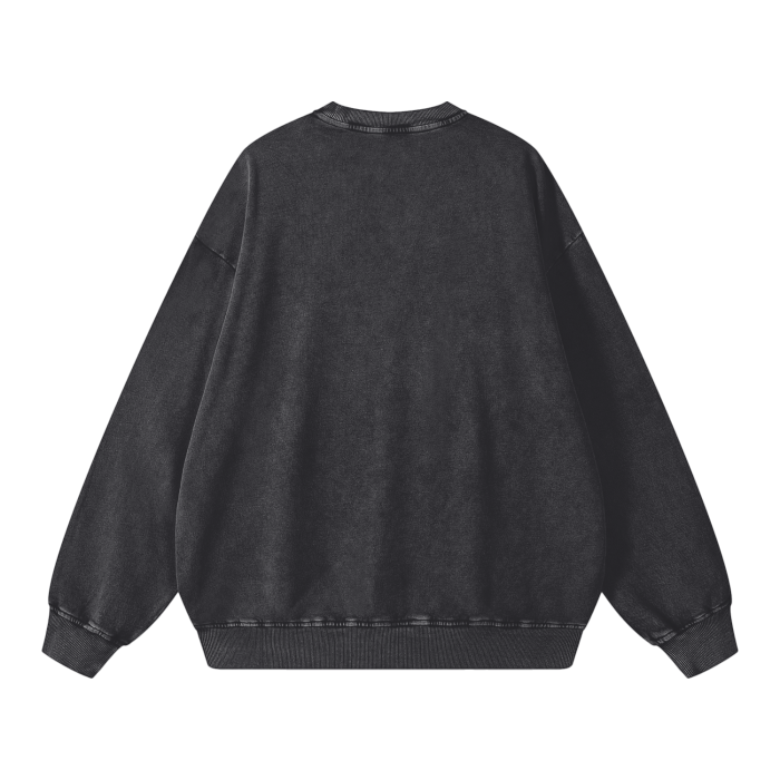 Jester Logo & Slogan Acid Wash Oversize Sweatshirt - 360 GSM