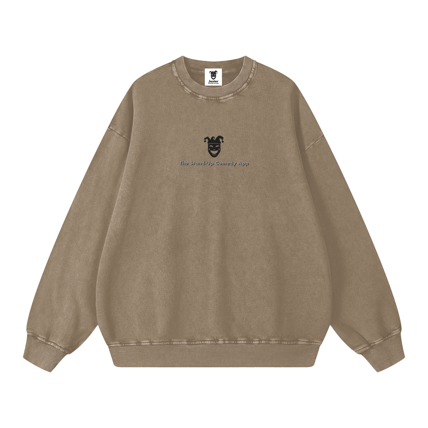 Jester Chest Logo w Text Snow Washed Oversized Sweatshirt
