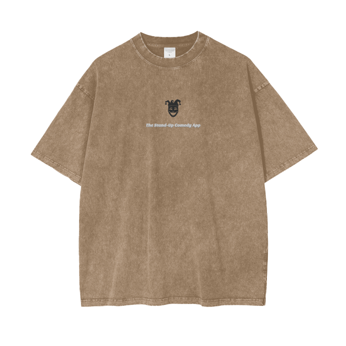 Jester Logo & Slogan 2 Acid Wash Oversize T-Shirt - 250 GSM