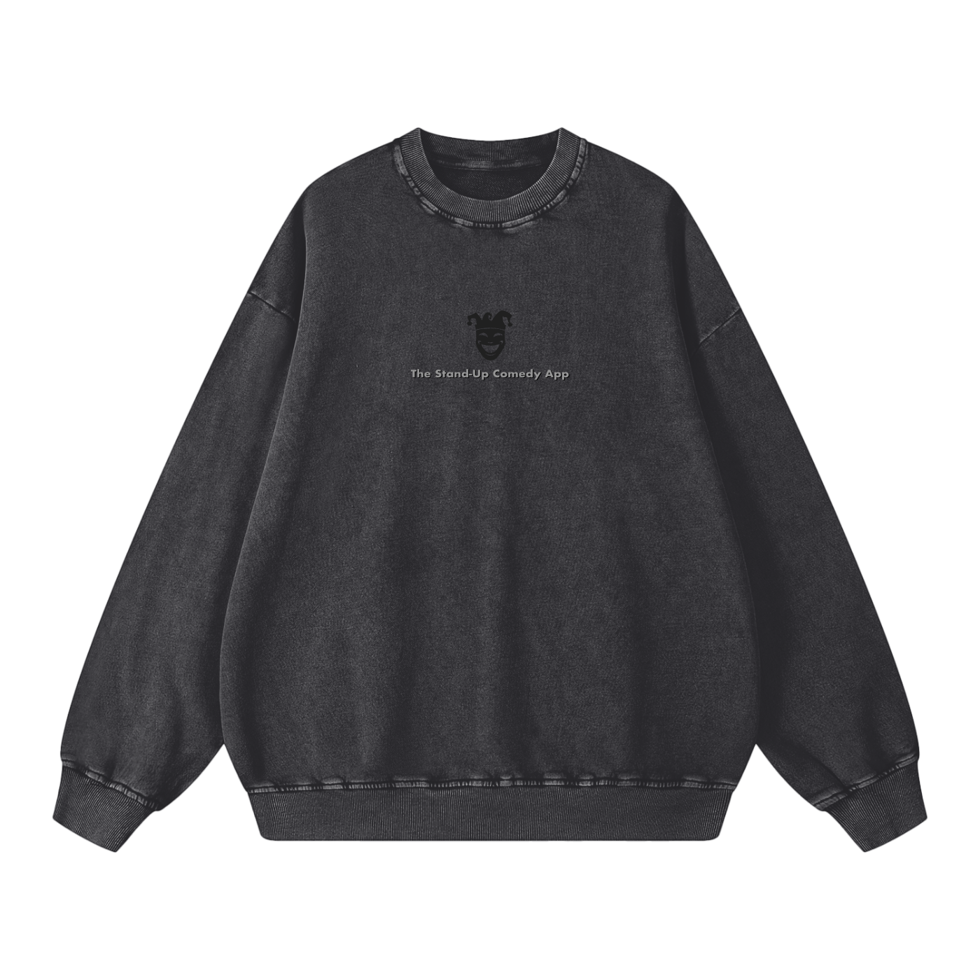 Jester Chest Logo w Text Snow Washed Oversized Sweatshirt