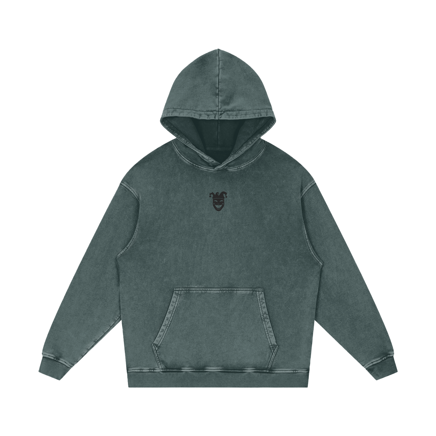Jester Chest Logo Acid Wash Oversize Hoodie - 420 GSM