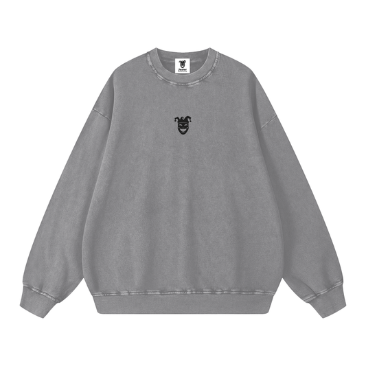 Jester Chest Logo Snow Washed Oversized Sweatshirt