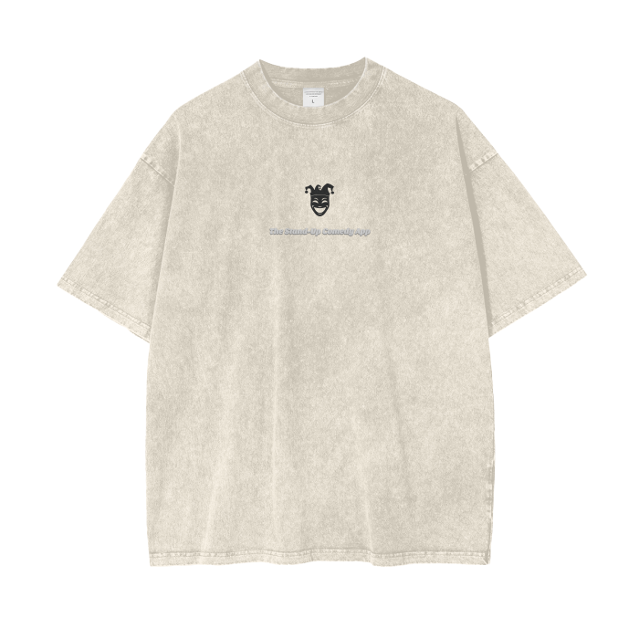 Jester Logo & Slogan 2 Acid Wash Oversize T-Shirt - 250 GSM