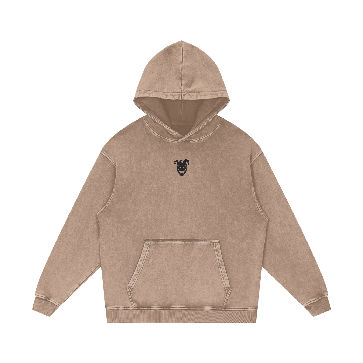 Jester Chest Logo Acid Wash Oversize Hoodie - 420 GSM