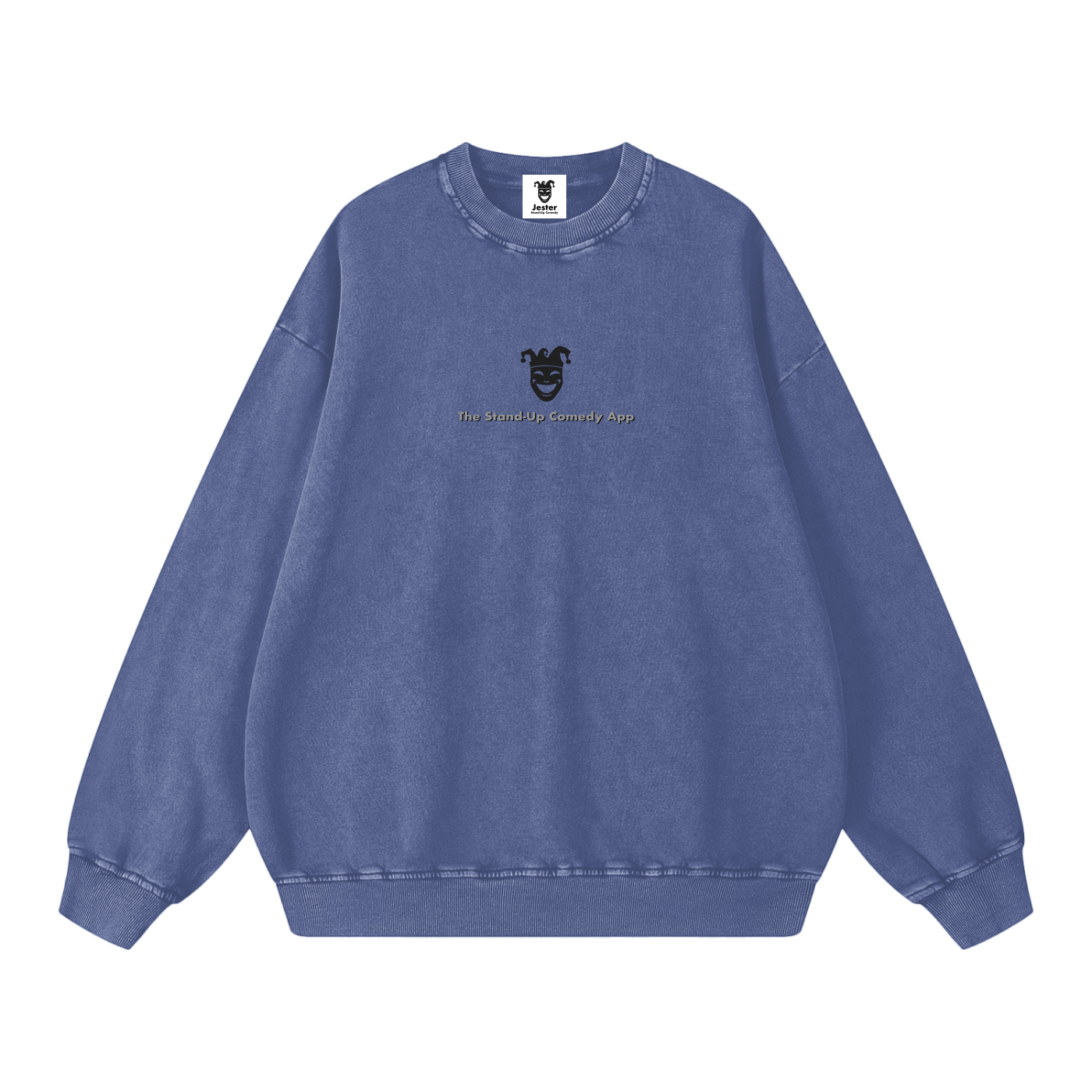 Jester Chest Logo w Text Snow Washed Oversized Sweatshirt