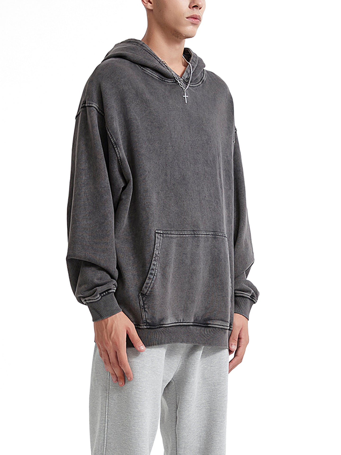 Jester Logo Acid Wash Oversize Hoodie - 420 GSM